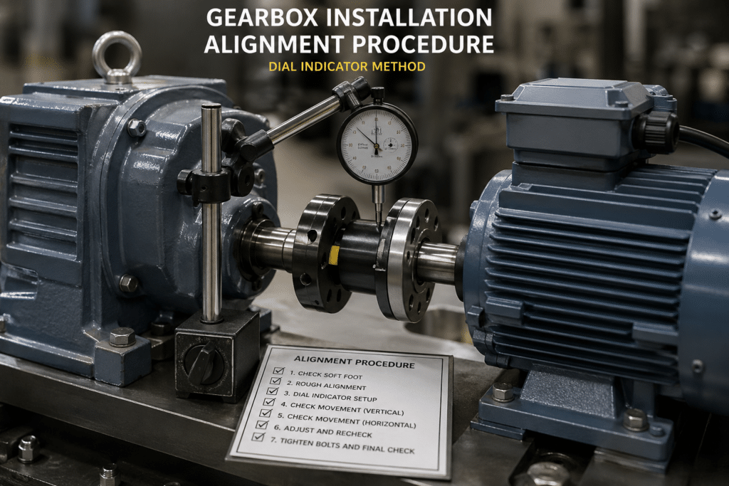 gearbox installation alignment procedure dial indicator