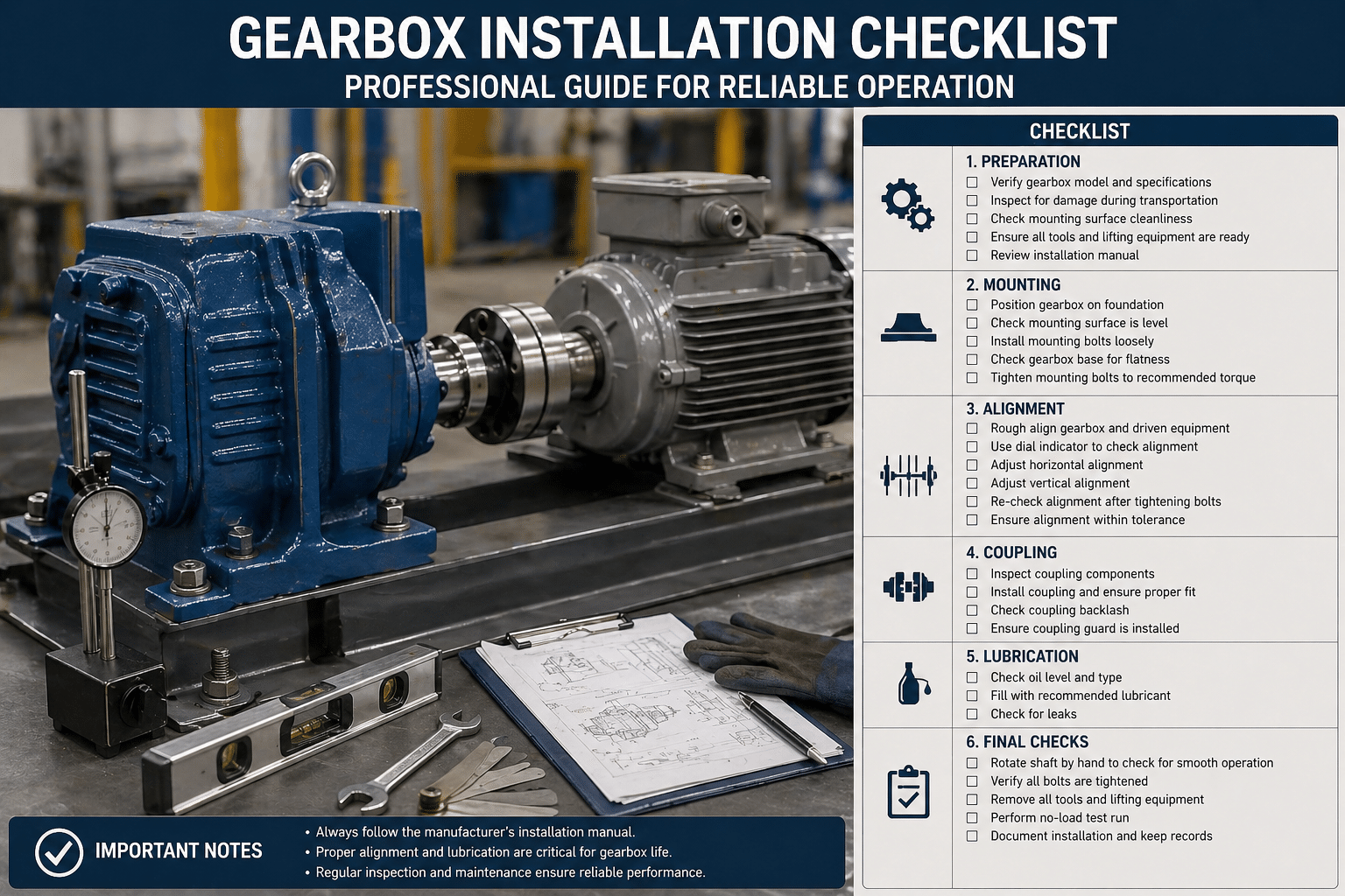 gearbox installation checklist professional guide