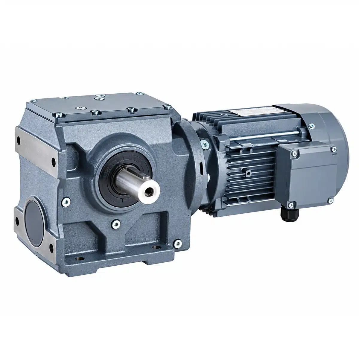 S Series helical worm gearbox with electric motor